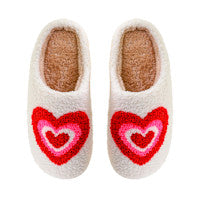 By stær - SLIPPERS HJERTER - rød/pink