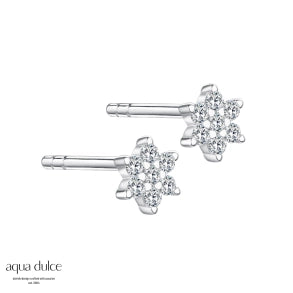 Aqua Dulce - Samara ørestikker i sterling sølv sølv med blomst med klare zirkonia
